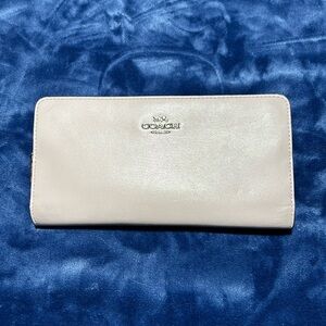 Coach Pink Leather Wallet with Silver Accents